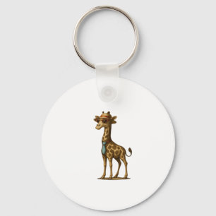 Stylish Giraffe Illustration. Girafe Styl�e Illust Keychain