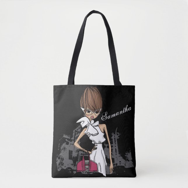 Stylish Girl Tote Bag (Front)
