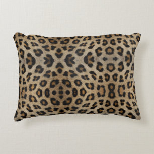 Stylish girly chic leopard fur animal print chic accent pillow
