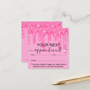 Stylish Girly Dripping Pink Glitter Appointment 