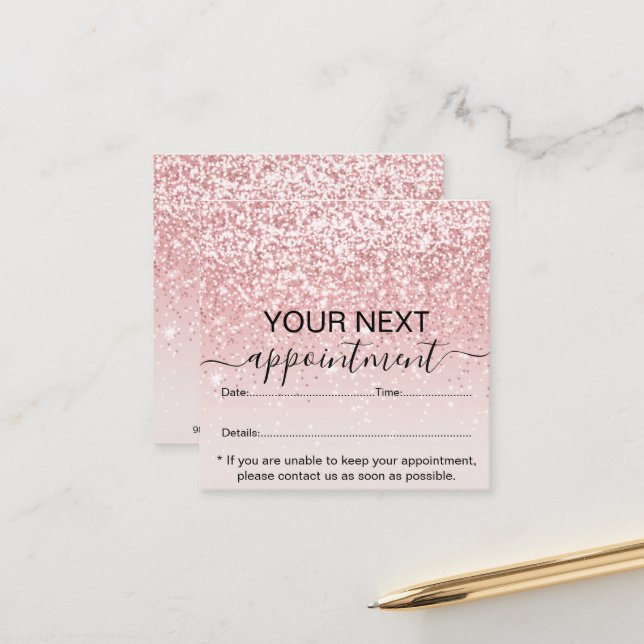 Stylish Girly Dripping Pink Glitter Appointment  (Front/Back In Situ)