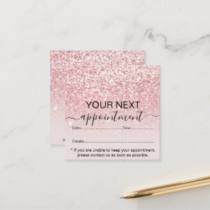 Stylish Girly Dripping Pink Glitter Appointment Card