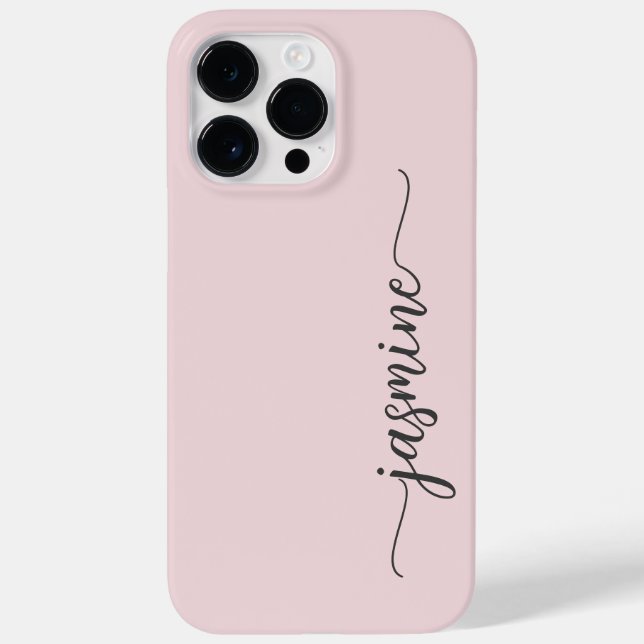 Stylish Girly Minimalist Blush Pink Name Script Ca Case-Mate iPhone Case (Back)