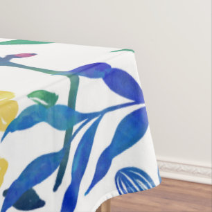 Stylish girly pink flowers hand paint design tablecloth