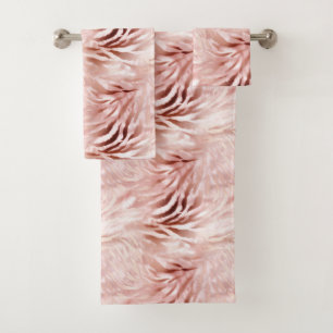 Stylish Girly Pink Rose Gold Zebra Glam Glitz  Bath Towel Set