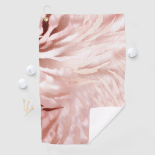 Stylish Girly Pink Rose Gold Zebra Glam Glitz  Golf Towel