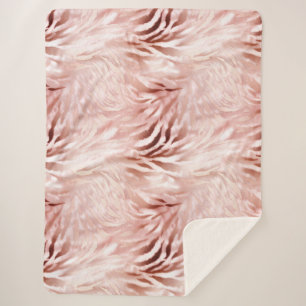 Stylish Girly Pink Rose Gold Zebra Glam Glitz Sherpa Blanket