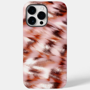 Stylish Girly Pink Rose Gold Zebra Glitz  Case-Mate iPhone 14 Pro Max Case