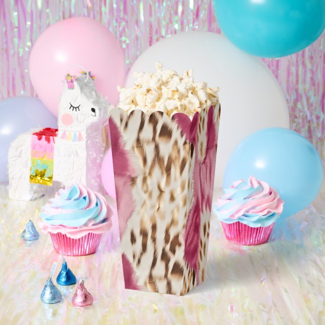 Stylish Girly Pink White Gold Zebra Birthday Favor Box (Party)