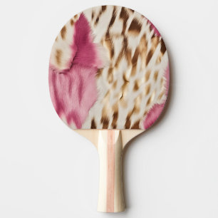 Stylish Girly Pink White Gold Zebra Ping Pong Paddle