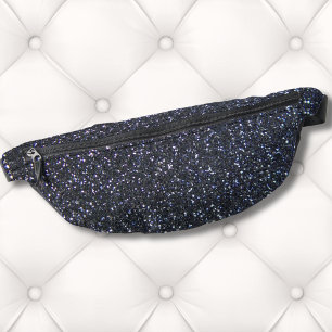 Stylish Glam Fashion Faux Black Glitter Pattern Fanny Pack