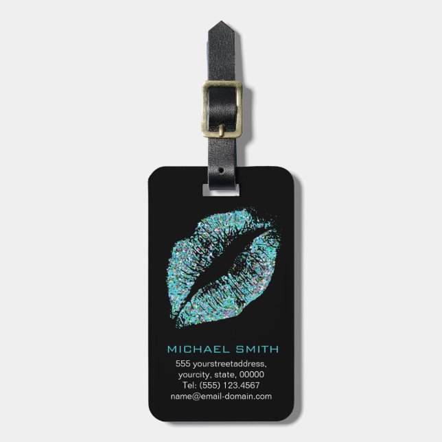 Stylish Glitter Lips #29 Luggage Tag (Front Vertical)