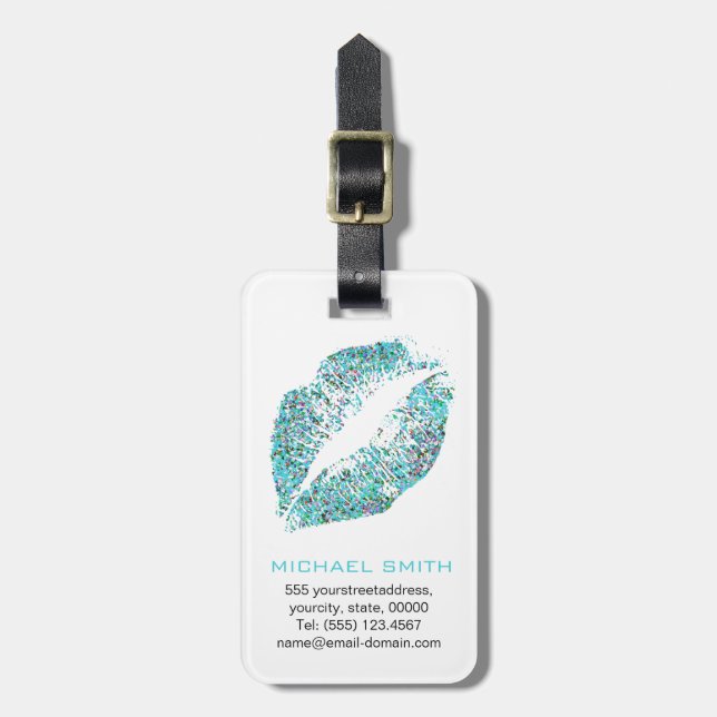 Stylish Glitter Lips #30 Luggage Tag (Front Vertical)