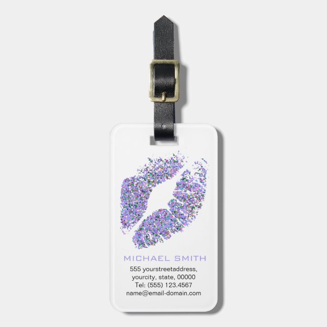 Stylish Glitter Lips #6 Luggage Tag (Front Vertical)