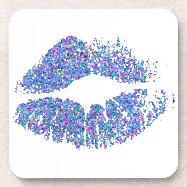 Stylish Glitter Lips #9 Coaster (Front)