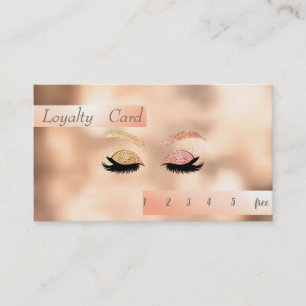 Stylish Glittery Faux Lashes Bokeh Loyalty Card