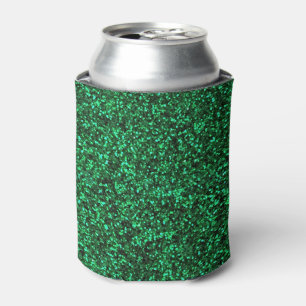 Stylish Glitzy Green Sequin Sparkles Can Cooler