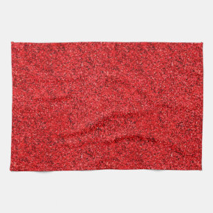 Stylish Glitzy Red Sequin Sparkles Kitchen Towel