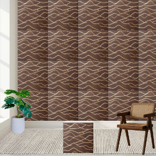 Stylish Glossy Brown White Wall Floor Kitchen  Tile