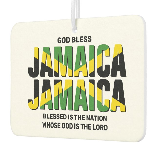 Stylish GOD BLESS JAMAICA JAMAICA Flag Air Freshener (Left)
