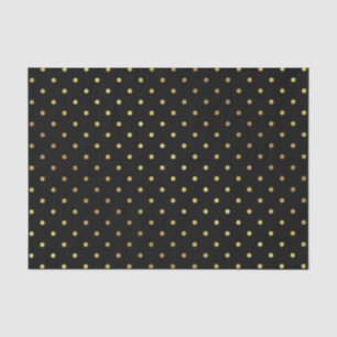 Stylish Gold and Black Polka Dots Tissue Paper