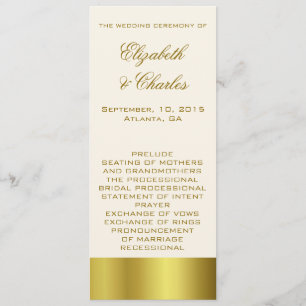 Stylish Gold and Ivory Wedding Program