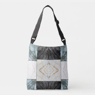 Stylish Gold black and white Marble pattern Crossbody Bag