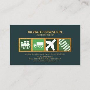Stylish Gold Box Transportation Styles Logistics Business Card