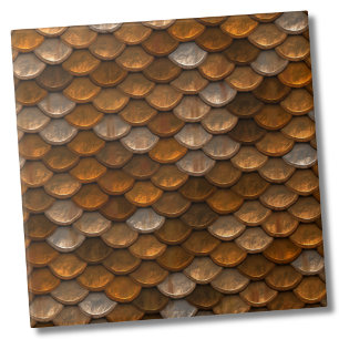 Stylish Gold Bronze Metallic Pattern Tile