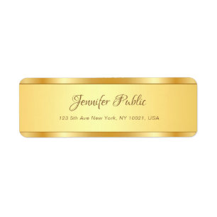 Stylish Gold Calligraphed Name Text Script Modern