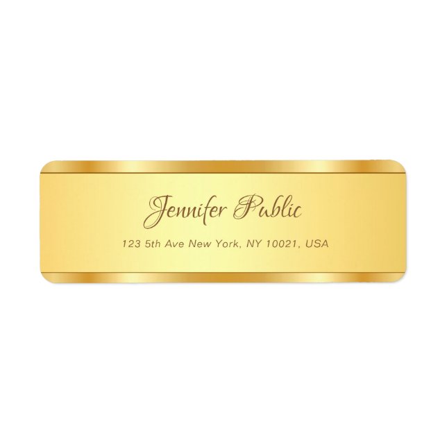 Stylish Gold Calligraphed Name Text Script Modern (Front)