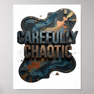 Stylish Gold CAREFULLY CHAOTIC Print