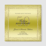 Stylish Gold Confetti 50th Wedding Save The Date Magnet<br><div class="desc">Custom 50th Wedding Anniversary save the date magnets for couples fiftieth Anniversary events. All text, font and text colour is fully customizable to meet your requirements, if you would like help to customize your product or would like matching products, please contact me through my store and i will be very...</div>