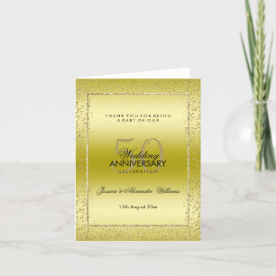 Stylish Gold Confetti 50th Wedding Thank You Card