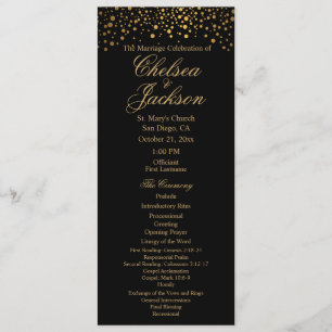 Stylish Gold Confetti Dots   Black - Program