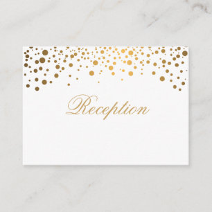 Stylish Gold Confetti Dots on White Enclosure Card