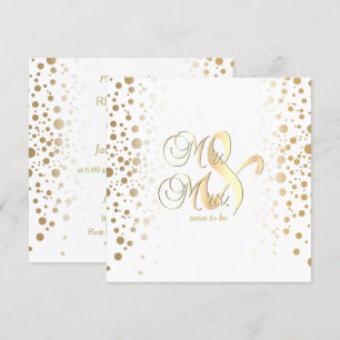 Stylish Gold Confetti Dots - Rehearsal Dinner Invitation