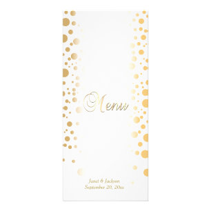 Stylish Gold Confetti Dots Wedding Menu