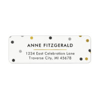 Stylish Gold Confetti Return Address Labels