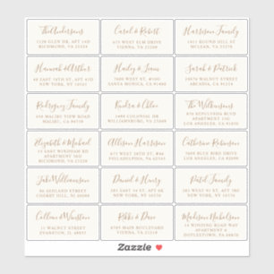 Stylish Gold Cream Wedding Guest Address
