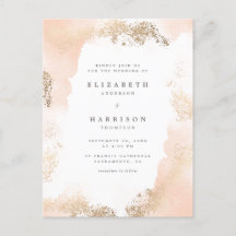 Stylish Gold Dust & Blush Watercolor Wedding