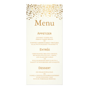 Stylish Gold Foil Confetti Dots - Menu