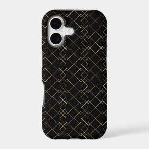 Stylish Gold Geometric Box Design Black