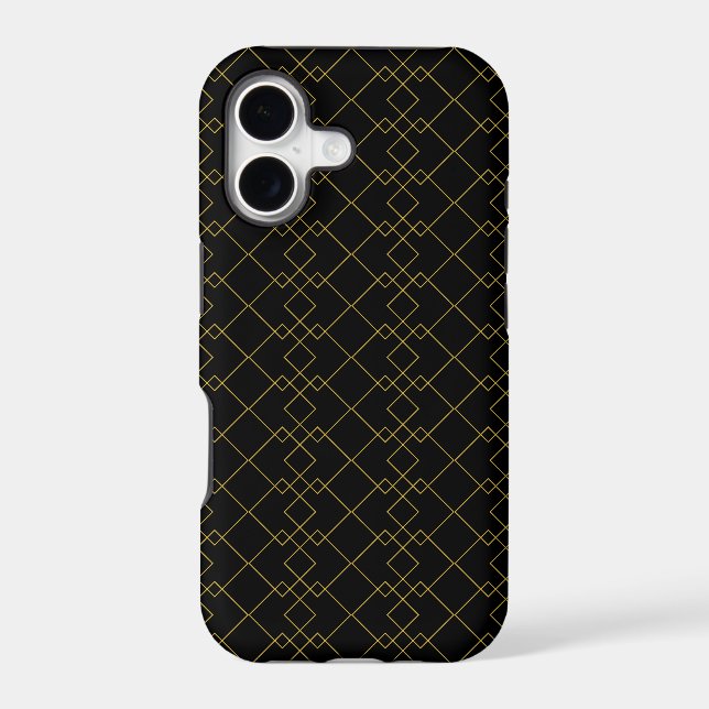 Stylish Gold Geometric Box Design Black (Verso)