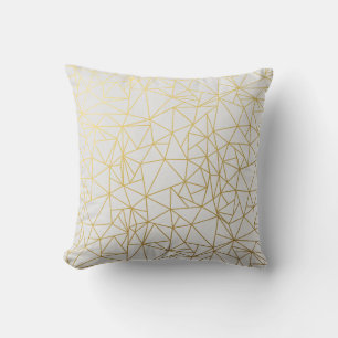 Stylish Gold Geometrical Pattern Throw Pillow