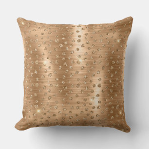 Stylish Gold Glitter Wild Cheetah Spots Pattern Throw Pillow