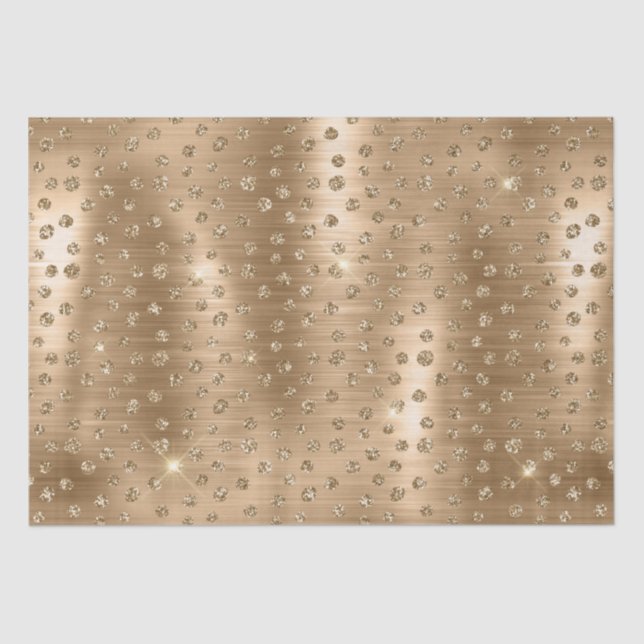 Stylish Gold Glitter Wild Cheetah Spots Pattern Tissue Paper (Front)