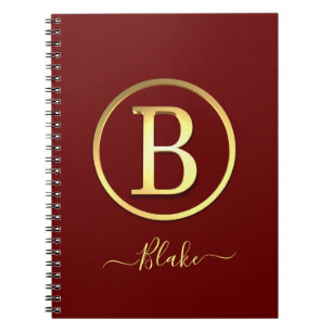 Stylish Gold Initial B Notebook