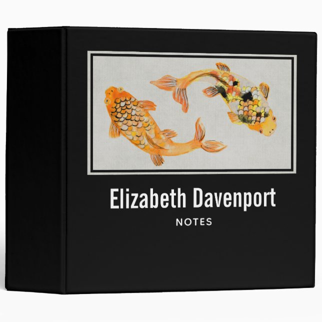 Stylish Gold Koi Fish Binder (Front/Spine)
