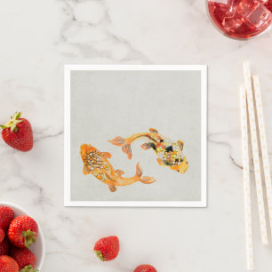 Stylish Gold Koi Fish Napkin